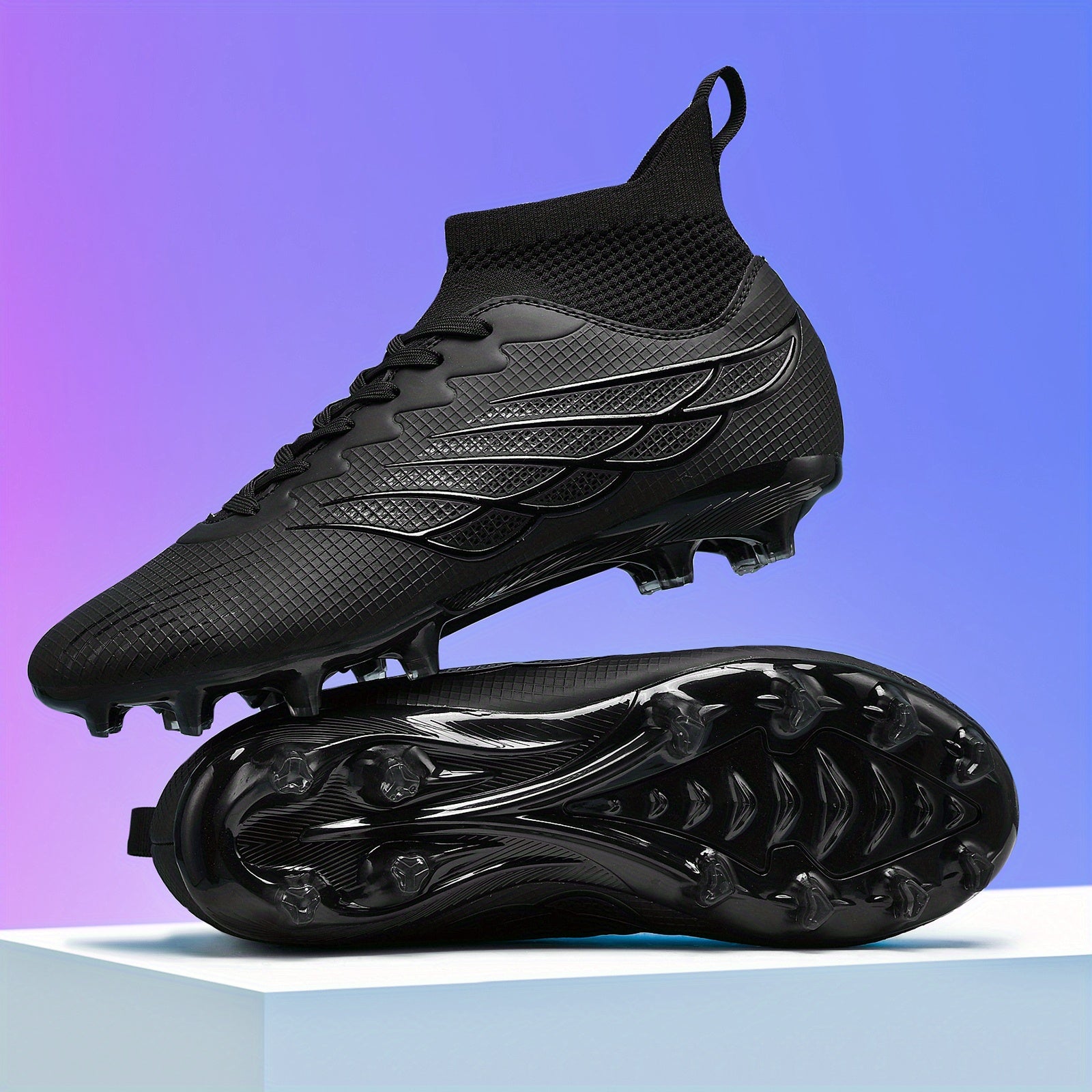 Men's Premium Seamless Upper Soccer Cleats, Non-Slip Wear-Resistant Outdoor Lawn Sneakers with Super Grip and Ankle Protection, Soccer Accessories, High-end, New Model