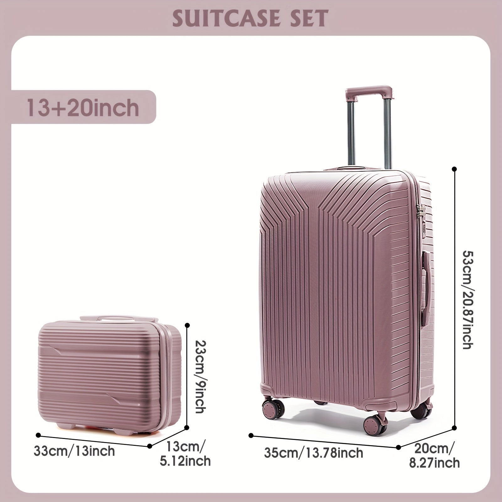 Coofay 33.02cm/50.8cm Carry-On Suitcase - Durable PP Material, Zippered & Password Lock, Ideal for Travel, Outdoor Camping & Business Trips