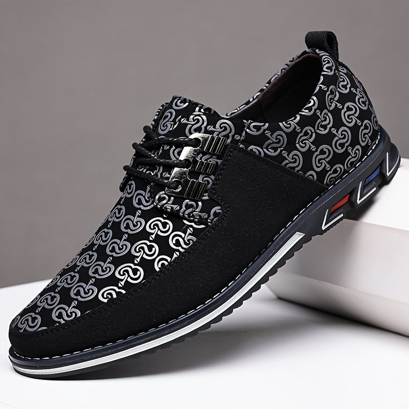 Men's Microfiber Leather Shoes, Anti-skid Lace-up Front Fashion Shoes For Business Office, Spring And Autumn