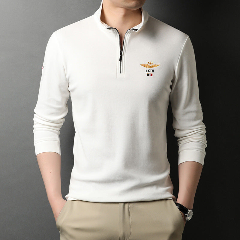 Stand-up Collar Men's Long-sleeved T-shirts