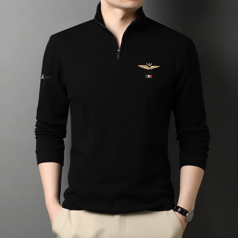 Stand-up Collar Men's Long-sleeved T-shirts