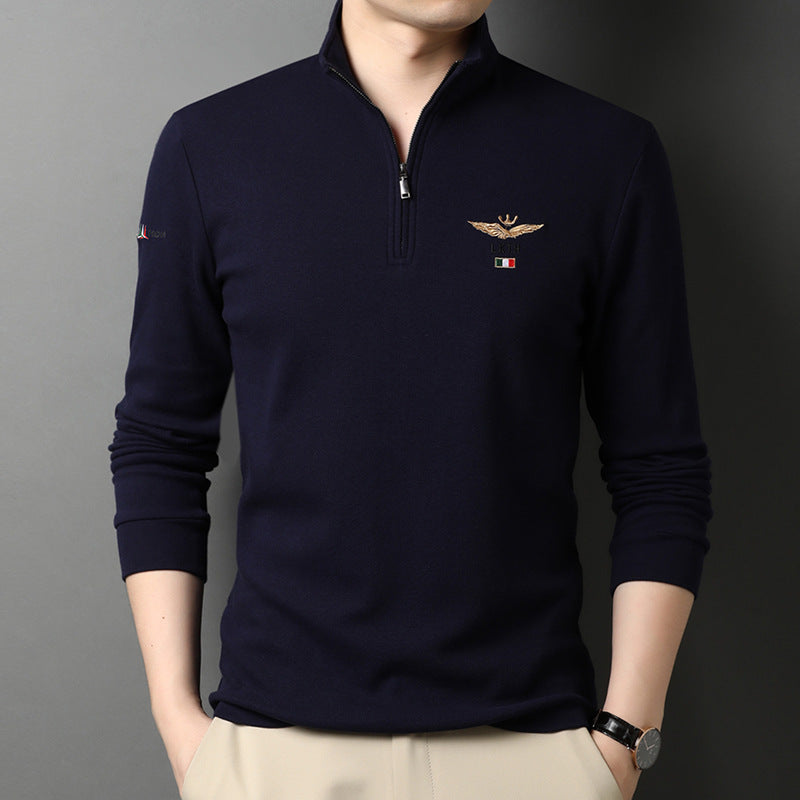 Stand-up Collar Men's Long-sleeved T-shirts