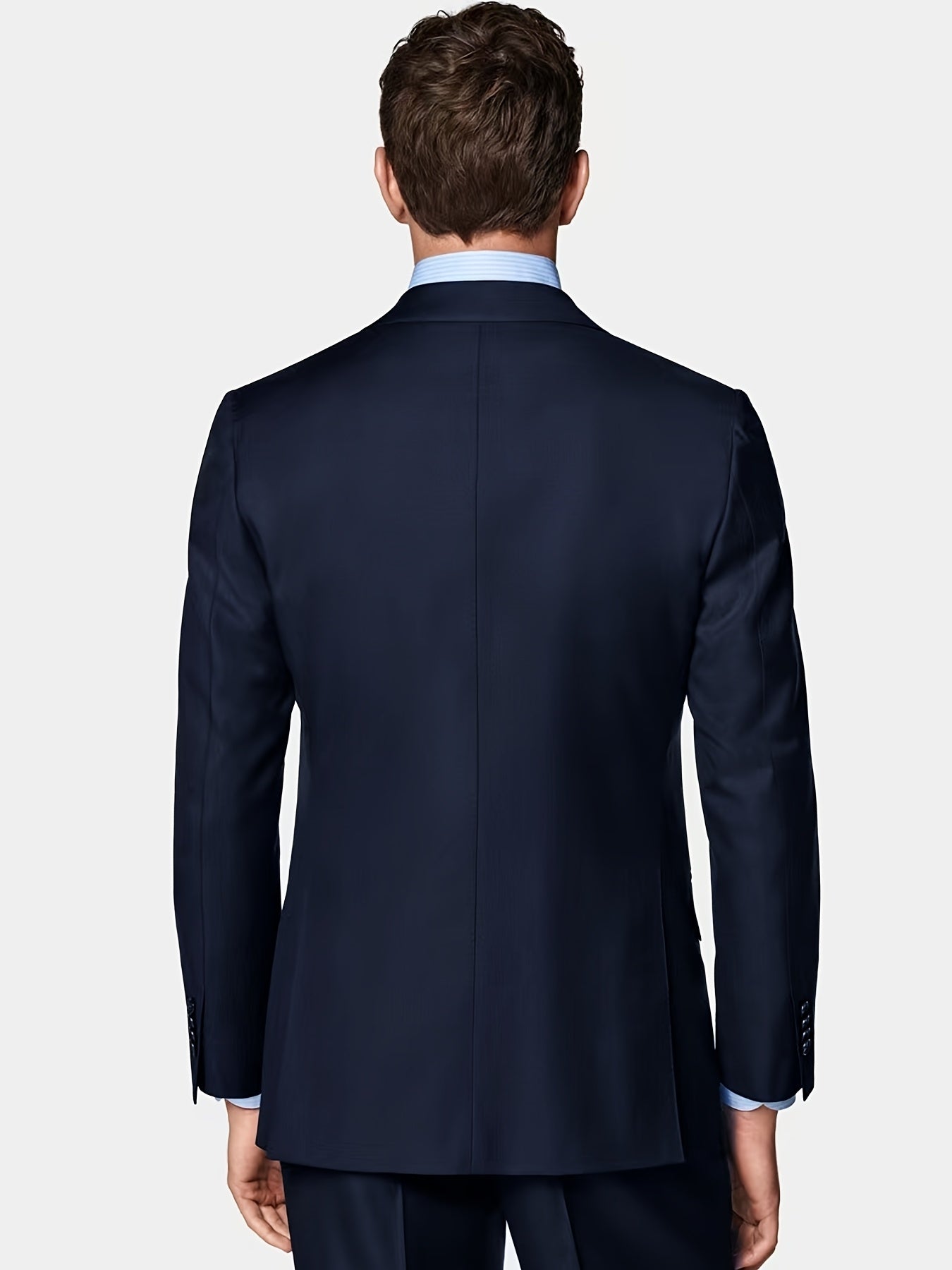 3pcs Men's Classic Solid Color Suit Set - Polyester 100% Long Sleeve Lapel Blazer with Button Details, Non-Stretch Fabric, Regular Fit for All Seasons