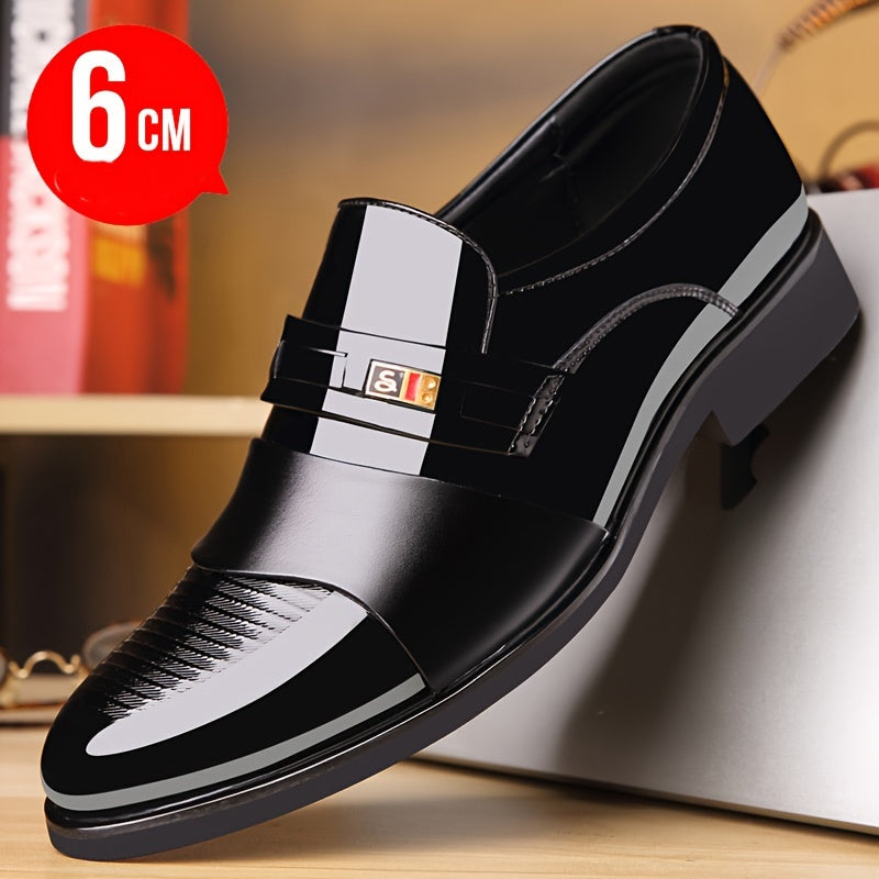 Men'S Classic Oxford Slip-On Shoes, PU Upper & Inner, Durable Rubber Sole, Round Toe, Low Top Design, for Daily, Casual, Business, Party, Wedding, All-Season Wear