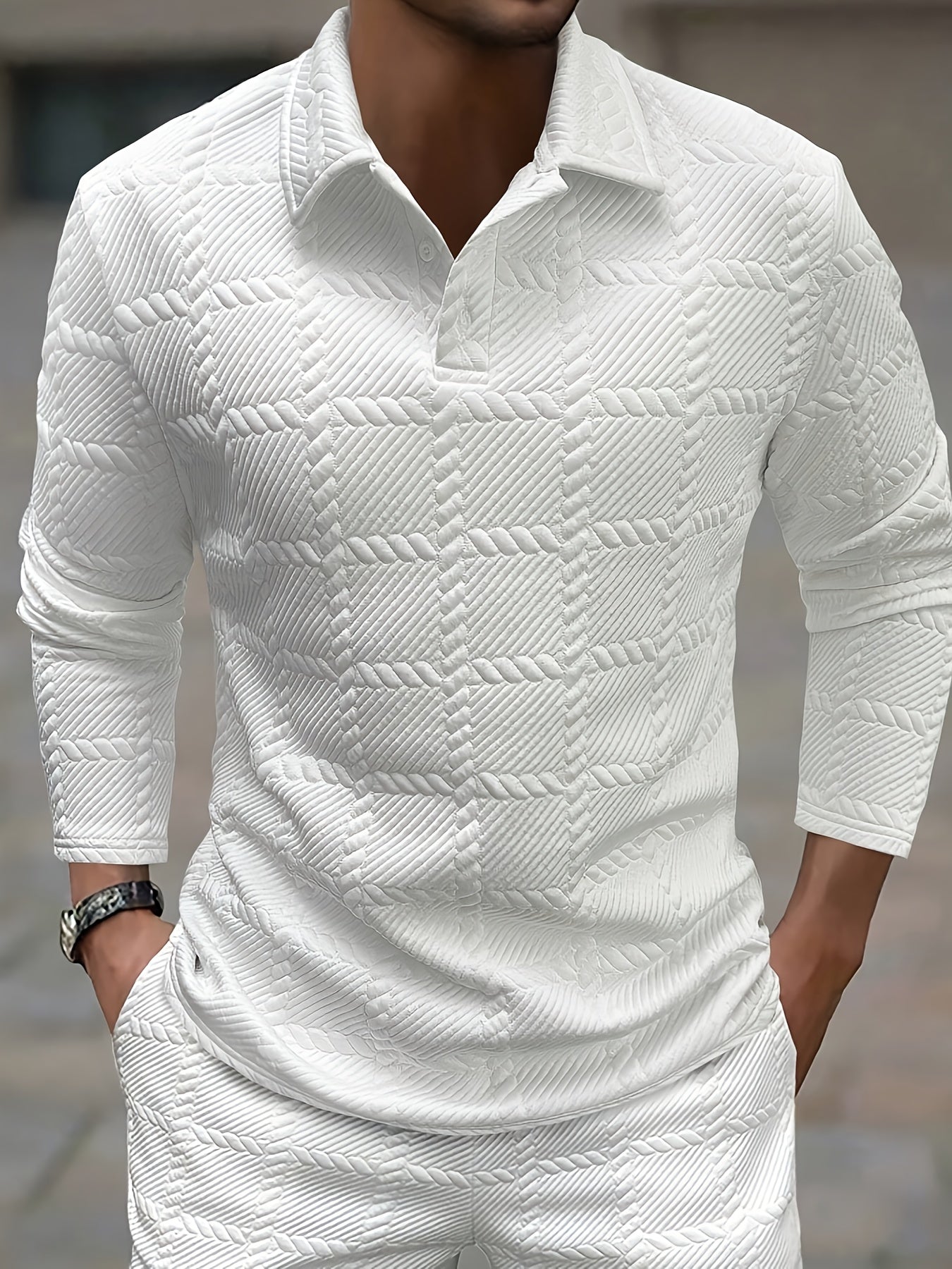 New Men'S POLO Shirts for Spring And Autumn, Stylish And Casual Knitted Jacquard T-Shirts for Men.